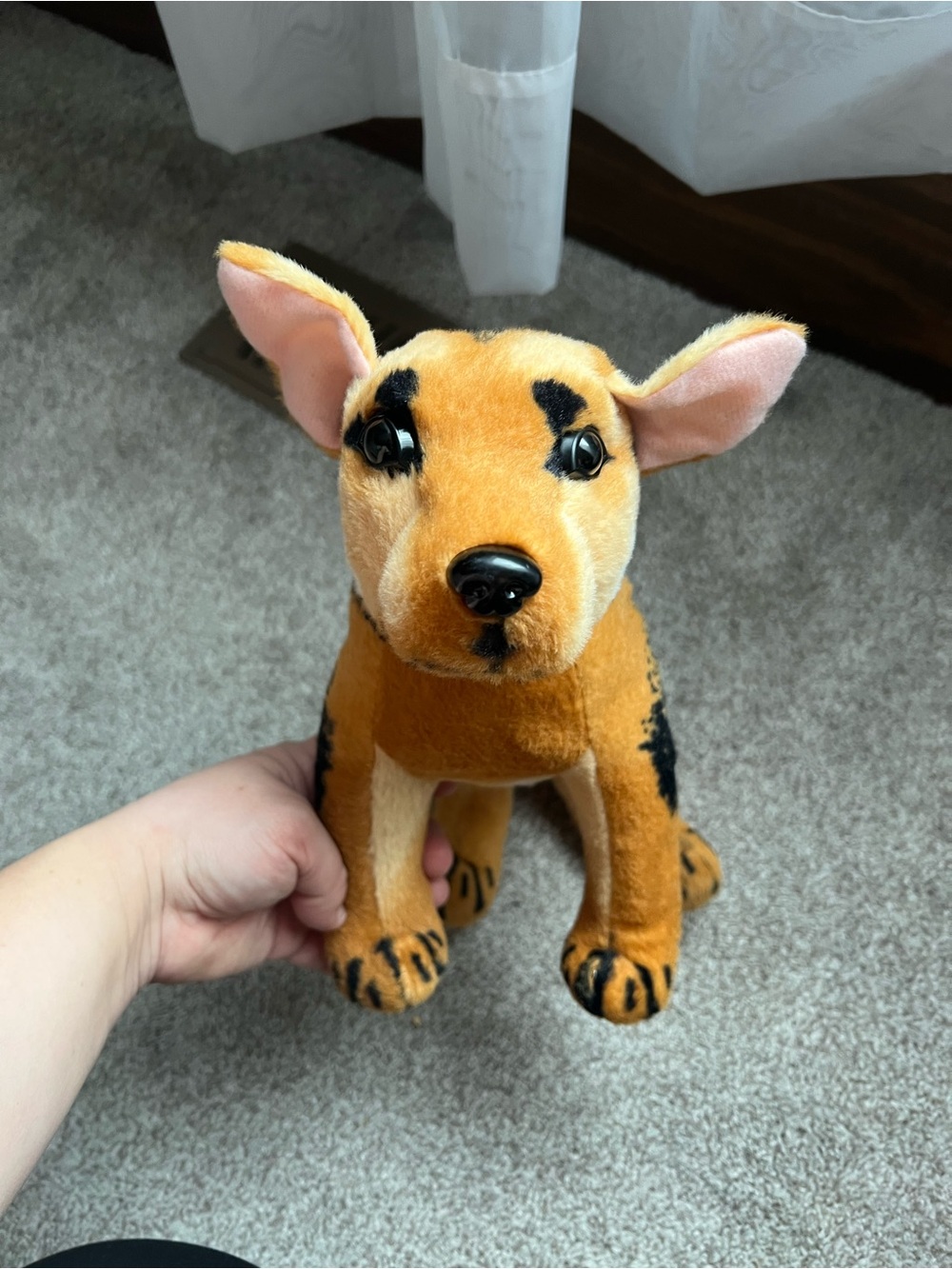 Plush Dog - Tan and Black Soft Stuffed Puppy